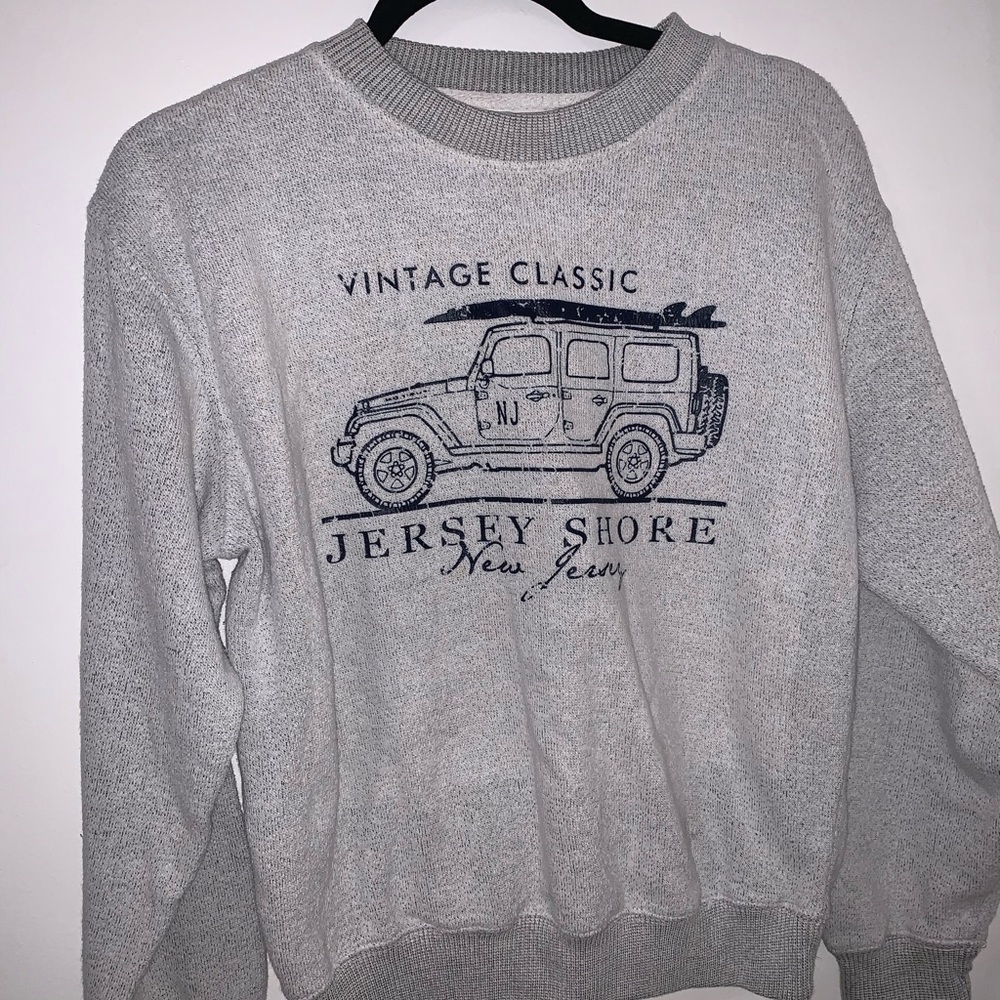 Black and White Peppered Jersey Shore Sweatshirt